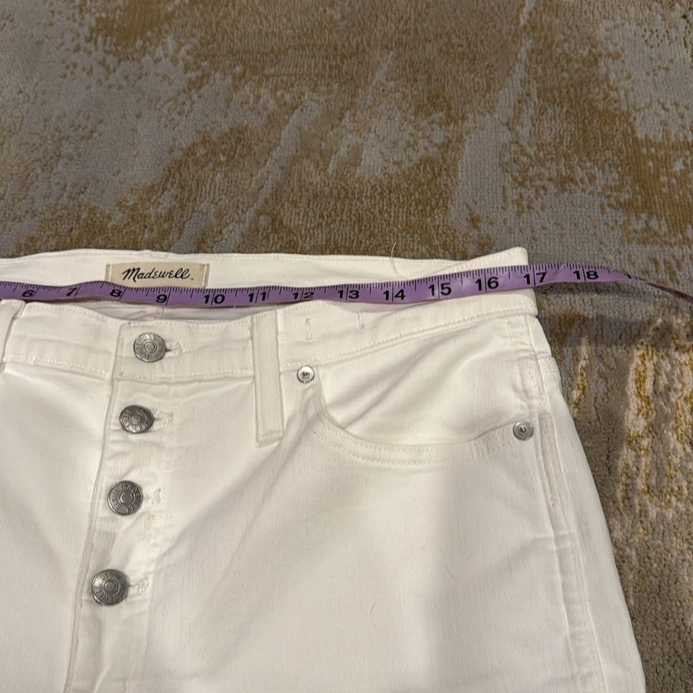 Madewell white 10" High-Rise Skinny Crop Jeans: Button-Front Edition size 32 EUC - Picture 8 of 10